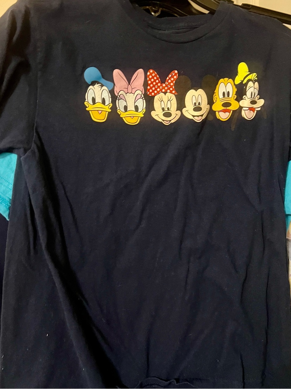 Disney Navy Short-Sleeve Tee with Classic Character Faces